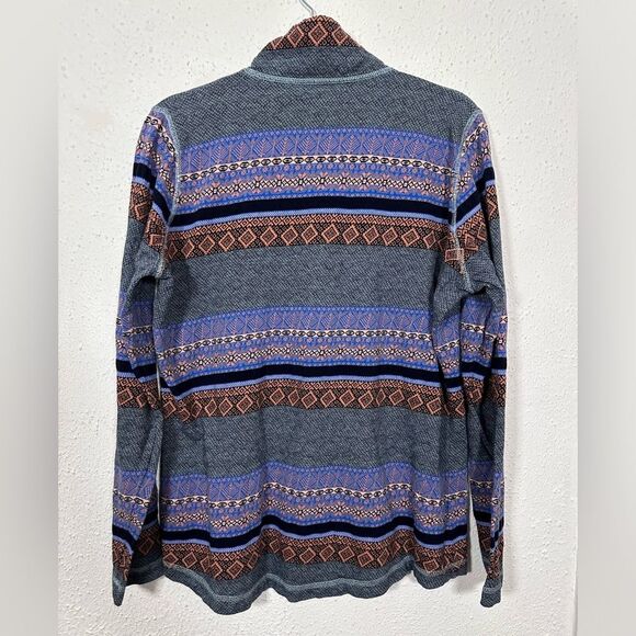 Woolrich Half Zip Sweater with Nordic Pattern 100% Cotton X-Large - Picture 8 of 11